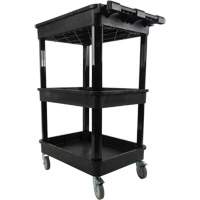 Chariot utilitaire avec tablette &agrave; bordure profonde, 3 tiers, 19" x 39-1/2" x 28-1/4", Capacit&eacute; 330 lb OSI Industrial Sales