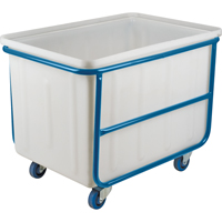 Straight Wall Box Truck, White Polyethylene, 46" L x 28" W x 31" H, 14 cu. ft. Volume, 1000 lbs. Capacity OSI Industrial Sales