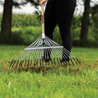 Lawn Rake, 24 Tines, Hardwood Handle, Steel Blade OSI Industrial Sales