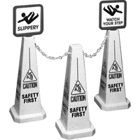"Caution" Lamba Traffic Cones, English with Pictogram OSI Industrial Sales