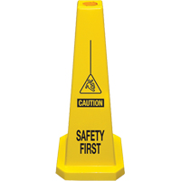 "Safety First" Lamba Traffic Cones, English with Pictogram OSI Industrial Sales