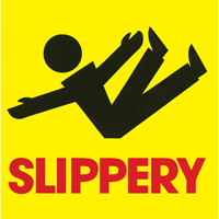 "Slippery" Traffic Cone Message Label, Adhesive, English with Pictogram OSI Industrial Sales