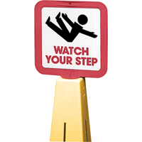 "Watch Your Step" Traffic Cone Message Label, Adhesive, English with Pictogram OSI Industrial Sales