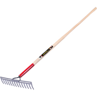 Pro Double Back Level Rake, Ashwood Handle, 13-3/4" W, Tempered Steel Blade, 14 Tines OSI Industrial Sales