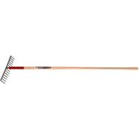 Level Rake, Wood Handle, 14-3/4" W, Tempered Steel Blade, 16 Tines OSI Industrial Sales