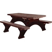 Recycled Plastic Picnic Tables, 8' L x 61-1/2" W, Brown OSI Industrial Sales
