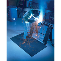 WeldSafe&reg; No. 447 Matting, Rubber, 75' L, 2' W x 9/16" Thick, Black OSI Industrial Sales