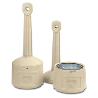 Smokers Cease-Fire&reg; Cigarette Butt Receptacle, Free-Standing, Plastic, 4 US gal. Capacity, 38-1/2" Height OSI Industrial Sales
