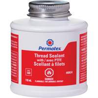Thread Sealant with PTFE, Brush Top Bottle, 118 ml, -54°C - 150°C/-65°F - 300°F OSI Industrial Sales