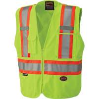6936 5-Point Tear-Away Safety Vest, High Visibility Lime-Yellow, 2X-Large, Polyester OSI Industrial Sales