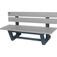 Bancs de parc d'ext&eacute;rieur, Plastique recycl&eacute;, 60" lo x 17" la x 17" h, Gris OSI Industrial Sales
