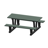 Recycled Plastic Outdoor Picnic Tables, 72" L x 60-5/16" W, Grey OSI Industrial Sales