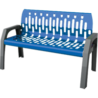 Stream Benches, Steel, 48" L x 25" W x 34" H, Blue OSI Industrial Sales