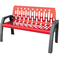 Stream Benches, Steel, 48" L x 25" W x 34" H, Red OSI Industrial Sales