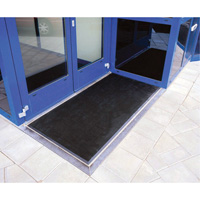 Gritstop Fingermat Matting, Rubber, Scraper Type, Textured Pattern, 2' x 2-2/3', Black OSI Industrial Sales