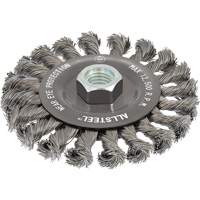 Brosse m&eacute;tallique AllSteel, Dia. 4-1/2", Fils 0,02", Arbre 5/8"-11, Acier OSI Industrial Sales