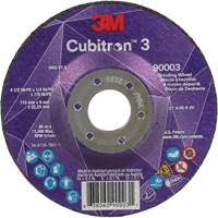 Cubitron 3 Depressed Centre Grinding Wheel, 4-1/2" x 1/4", 7/8" Arbor, Ceramic, Type T27 OSI Industrial Sales