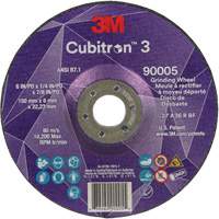 Cubitron 3 Depressed Centre Grinding Wheel, 6" x 1/4", 7/8" Arbor, Ceramic, Type T27 OSI Industrial Sales
