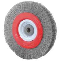 Crimped Bench Wheel, 8" Dia., 0.014" Fill, 1/2"-2 Arbor OSI Industrial Sales