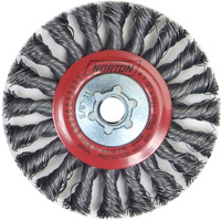 Full Cable Twist Wire Wheel, 4" Dia., 0.02" Fill, 5/8"-11 Arbor, Steel OSI Industrial Sales