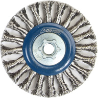 Full Cable Twist Wire Wheel, 4" Dia., 0.02" Fill, 5/8"-11 Arbor, Stainless Steel OSI Industrial Sales