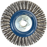 Stringer Bead Knot Wire Brush For Angle Grinders, 4" Dia., 0.02" Fill, 5/8"-11 Arbor, Stainless Steel OSI Industrial Sales