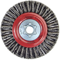 Stringer Bead Knot Wire Brush For Angle Grinders, 4" Dia., 0.02" Fill, 5/8"-11 Arbor, Steel OSI Industrial Sales