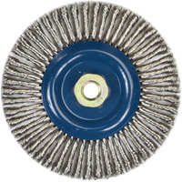 Stringer Bead Knot Wire Brush For Angle Grinders, 6" Dia., 0.02" Fill, 5/8"-11 Arbor, Stainless Steel OSI Industrial Sales