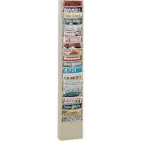 Literature Rack, Wall Mount, 20 Slots, Steel, 9-3/4" W x 4-1/8" D x 58" H OSI Industrial Sales