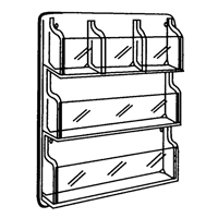 Literature Displays, Wall Mount, 9 Slots, Plastic, 30" W x 2" D x 36-7/8" H OSI Industrial Sales