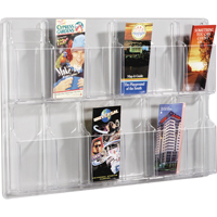 Literature Displays, Wall Mount, 12 Slots, Plastic, 30" W x 2" D x 20-3/8" H OSI Industrial Sales