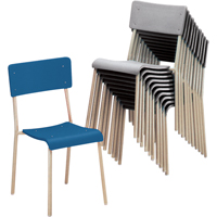 Ventura Stacking Chair, Plastic, Blue OSI Industrial Sales