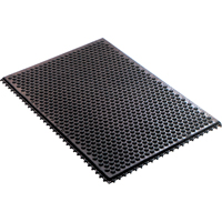 Syst&egrave;me de tapis anti-fatigue emboîtable en caoutchouc conducteur, Caoutchouc, 2' la c, 3' lo, 1/2" &eacute;paisseur, Noir OSI Industrial Sales