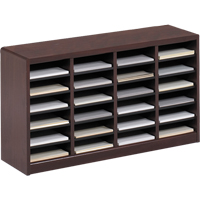 E-Z Stor&reg; Literature Organizer, Stationary, 24 Slots, Wood, 40" W x 11-3/4" D x 23" H OSI Industrial Sales