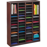 E-Z Stor&reg; Literature Organizer, Stationary, 60 Slots, Wood, 40" W x 3/4" D x 52-1/4" H OSI Industrial Sales