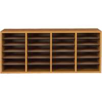 Adjustable Compartment Literature Organizer, Stationary, 24 Slots, Wood, 39-1/4" W x 11-3/4" D x 16-1/4" H OSI Industrial Sales