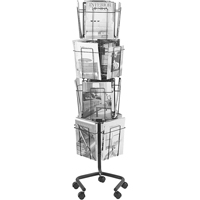 Literature Display Racks - Rotary Floor Displays, Rotating, 16 Slots, Wire Mesh, 15" W x 15" D x 60" H OSI Industrial Sales