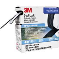 Dual Lock Reclosable Fastener, Self-Mating, 4.9 yds x 1", Adhesive, Black OSI Industrial Sales