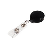 Retractable Mini-Bak&reg; ID Badge Holders, Plastic, 36" Cable, Belt Clip Attachment OSI Industrial Sales