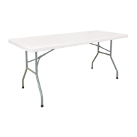 Table pliante, Rectangulaire, 72" l x 30" la, Poly&eacute;thyl&egrave;ne, Blanc OSI Industrial Sales