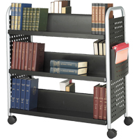 Scoot Book Carts, 200 lbs. Capacity, Black, 17-3/4" D x 41-1/4" L x 41-1/4" H, Steel OSI Industrial Sales