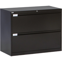 Lateral Filing Cabinet, Steel, 2 Drawers, 36" W x 18" D x 27-7/8" H, Black OSI Industrial Sales