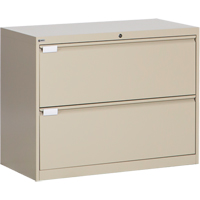 Lateral Filing Cabinet, Steel, 2 Drawers, 36" W x 18" D x 27-7/8" H, Beige OSI Industrial Sales