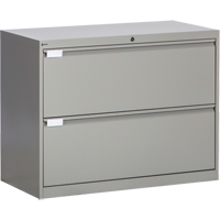 Lateral Filing Cabinet, Steel, 2 Drawers, 36" W x 18" D x 27-7/8" H, Grey OSI Industrial Sales