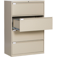 Lateral Filing Cabinet, Steel, 4 Drawers, 36" W x 18" D x 53-3/8" H, Beige OSI Industrial Sales