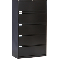 Lateral Filing Cabinet, Steel, 5 Drawers, 36" W x 18" D x 65-1/2" H, Black OSI Industrial Sales