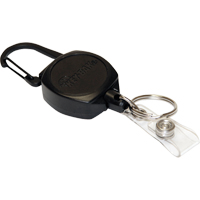 Self Retracting ID Badge and Key Reel, Zinc Alloy Metal, 24" Cable, Carabiner Attachment OSI Industrial Sales