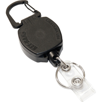 Self Retracting ID Badge and Key Reel, Zinc Alloy Metal, 24" Cable, Carabiner Attachment OSI Industrial Sales