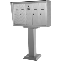 Single Deck Mailboxes, Pedestal -Mounted, 16" x 5-1/2", 3 Doors, Aluminum OSI Industrial Sales