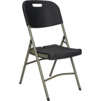 Folding Chair, Polyethylene, Black, 350 lbs. Weight Capacity OSI Industrial Sales